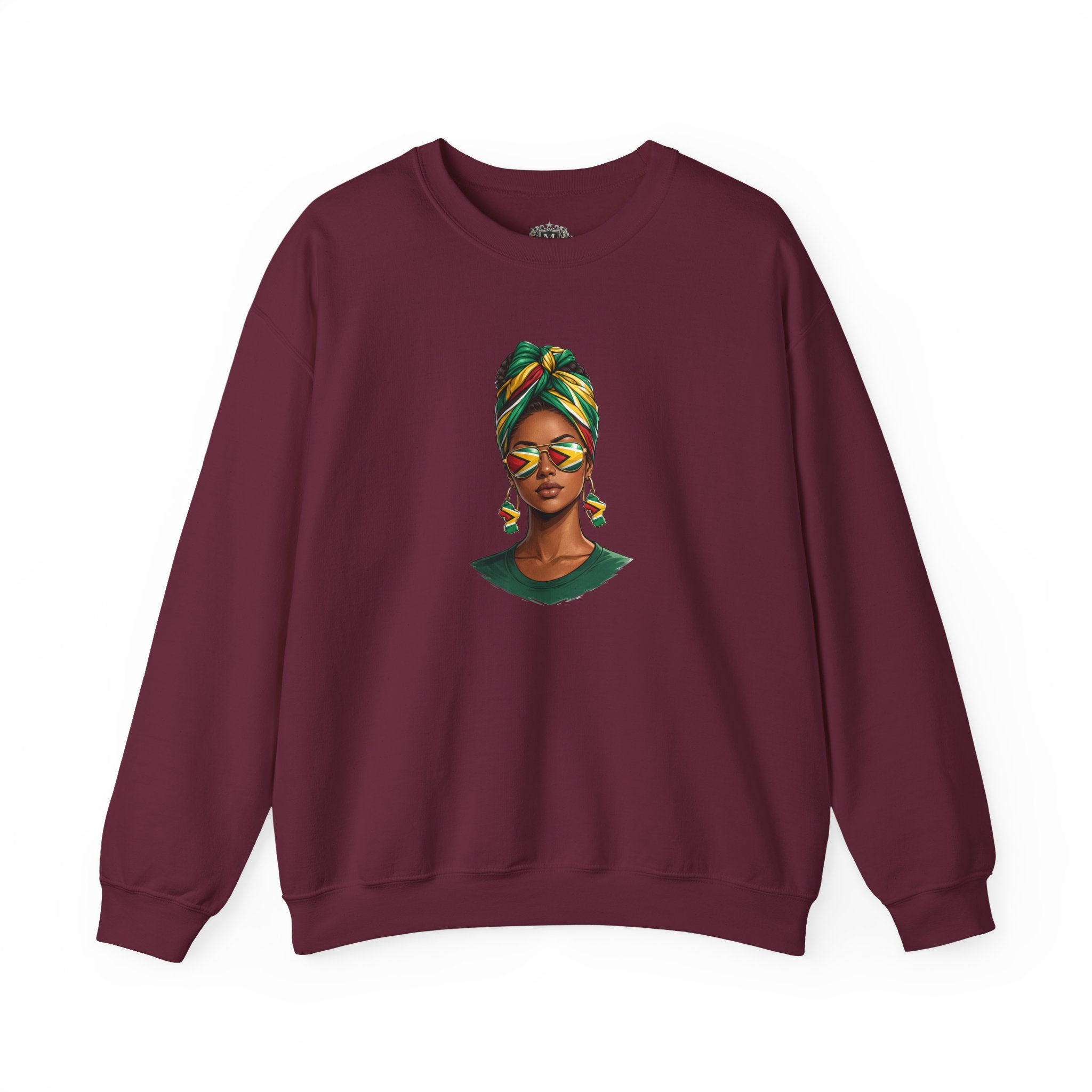 Afro Guyanese Headwrap Portrait Crewneck Sweatshirt