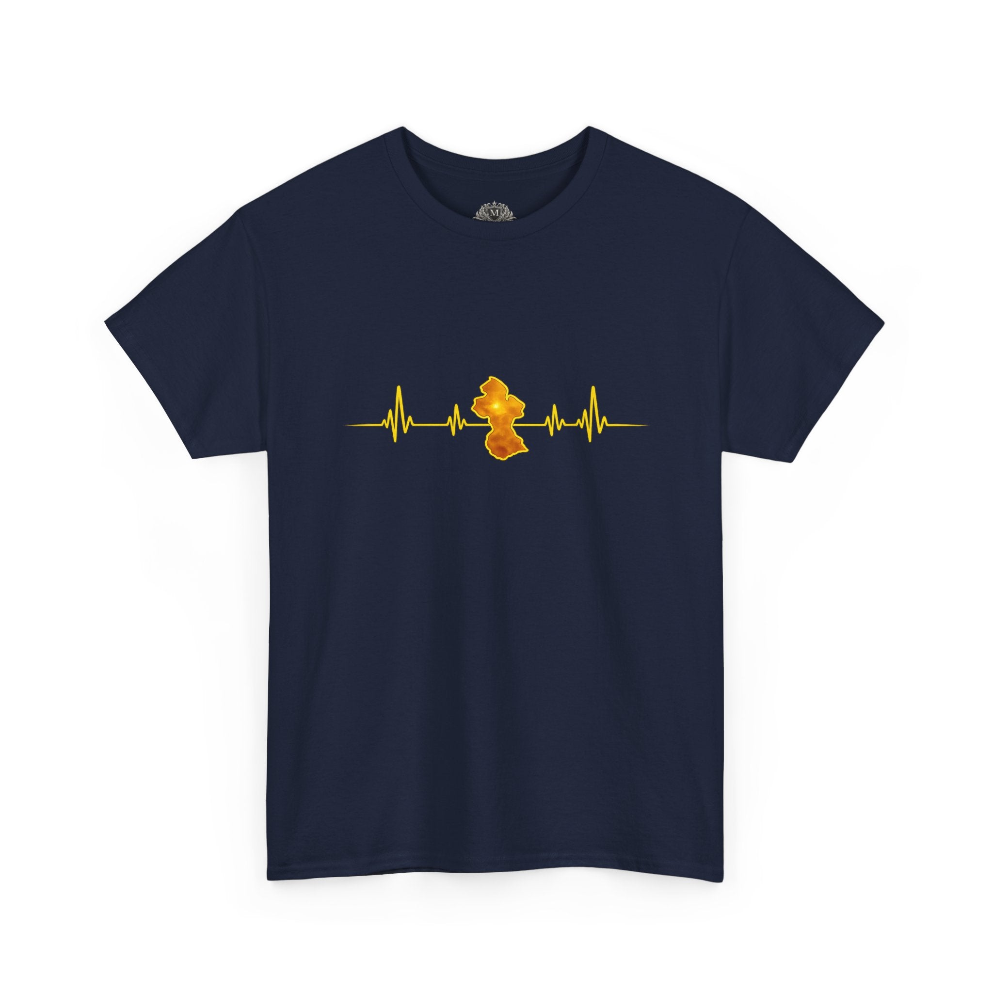 Guyana Heartbeat T-Shirt — ECG Map of Guyana Pride Tee