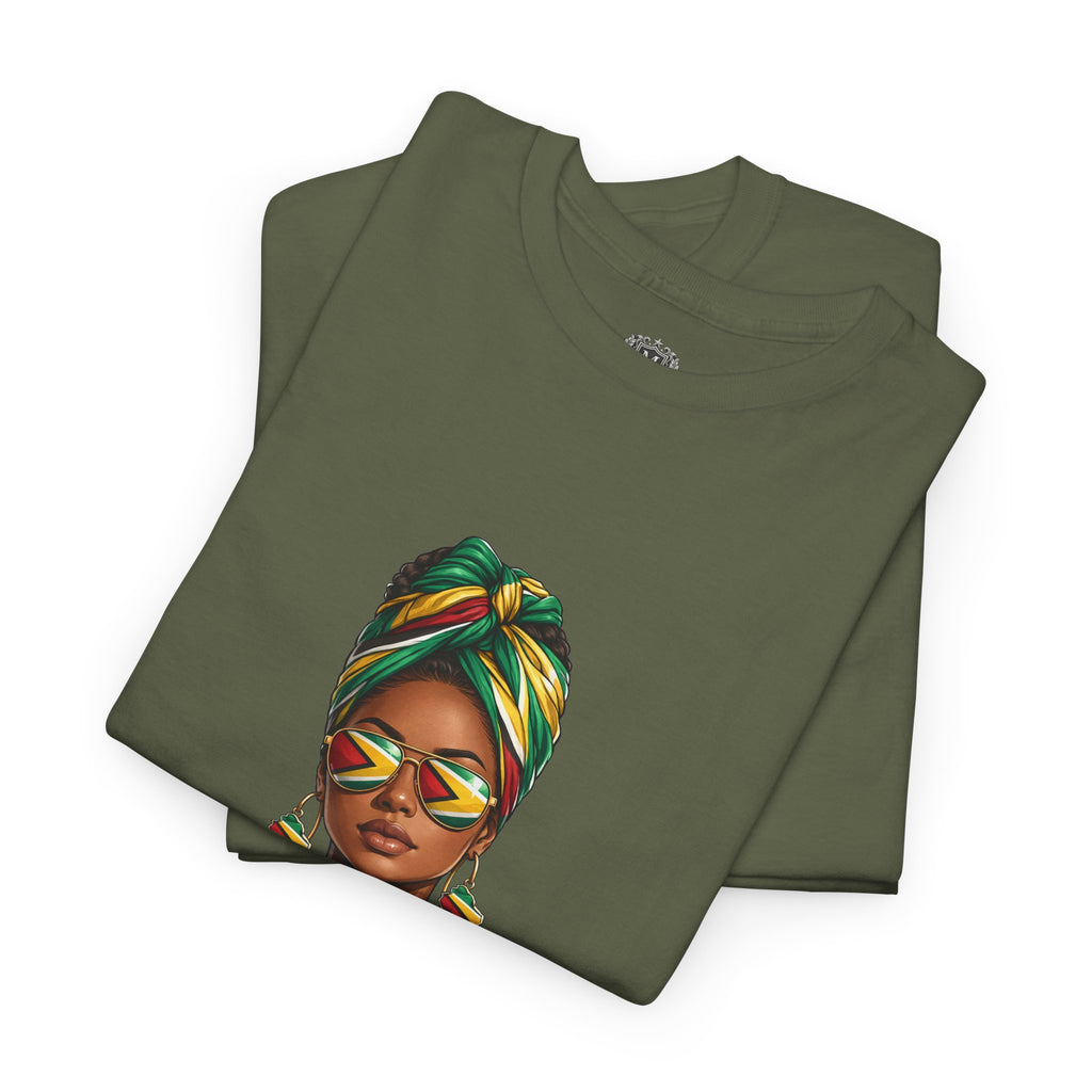 Afro Guyanese Headwrap Portrait T-Shirt — Afrocentric Art Tee