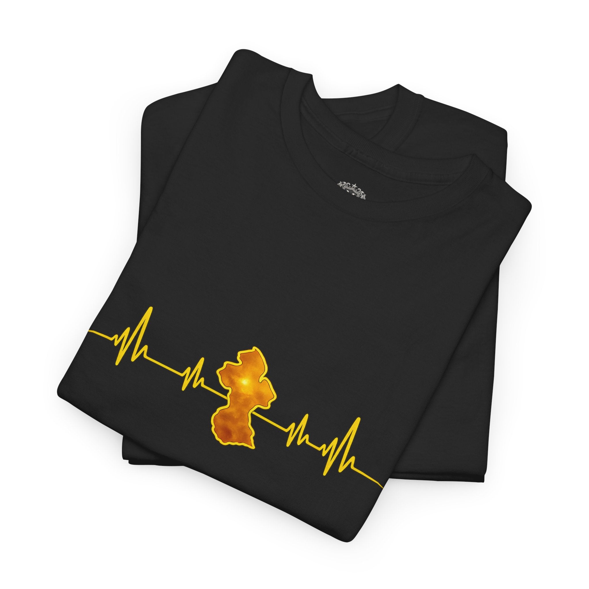 Guyana Heartbeat T-Shirt — ECG Map of Guyana Pride Tee