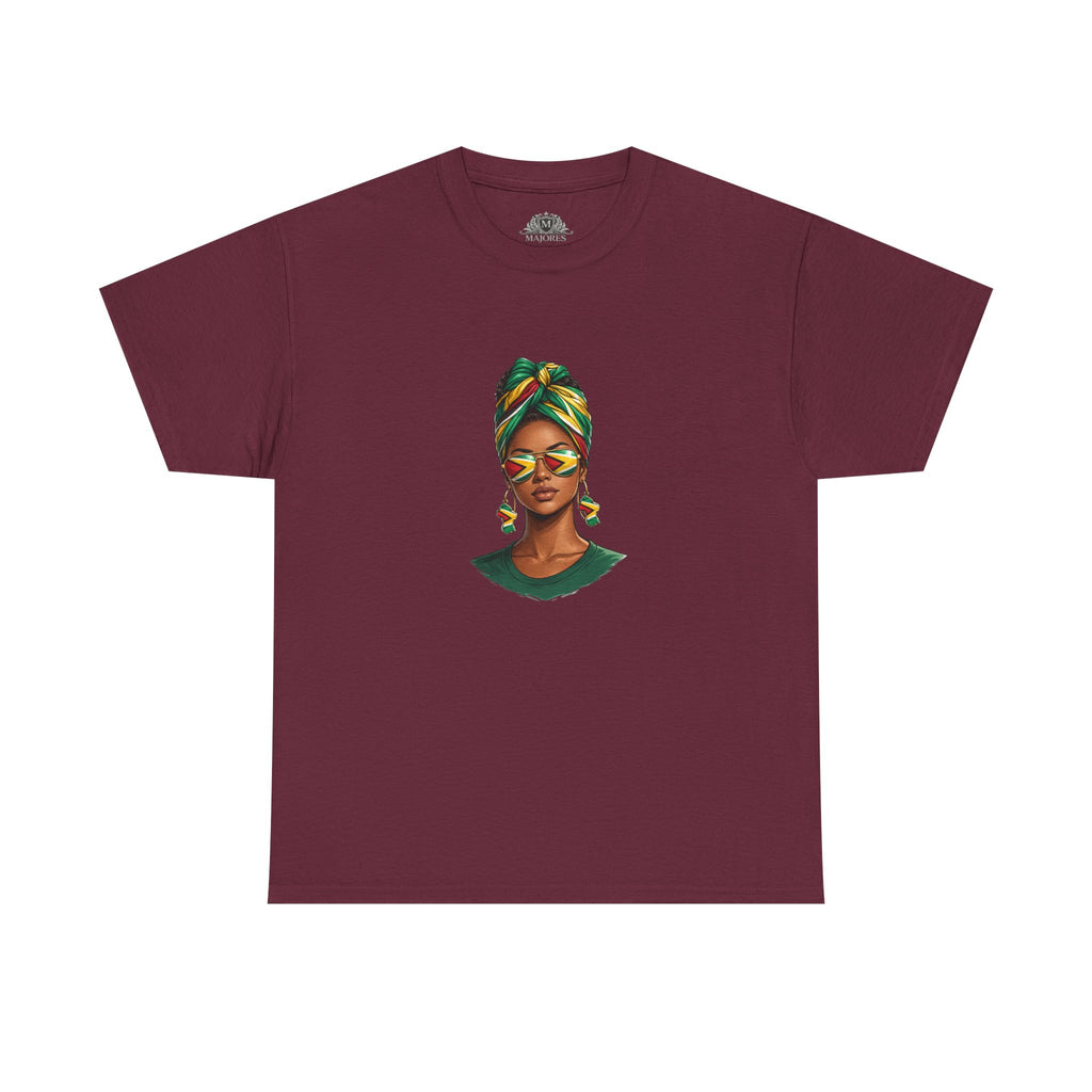 Afro Guyanese Headwrap Portrait T-Shirt — Afrocentric Art Tee