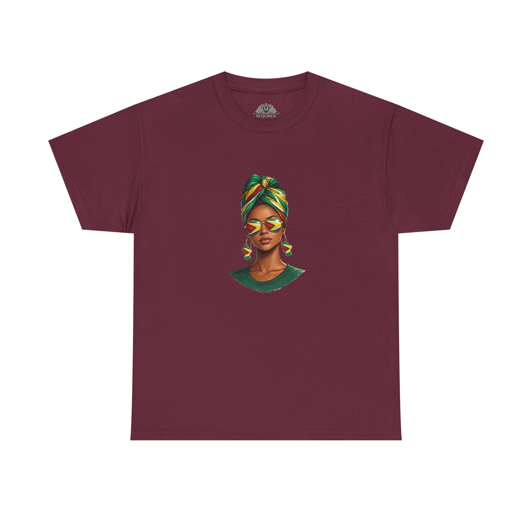 Afro Guyanese Headwrap Portrait T-Shirt — Afrocentric Art Tee