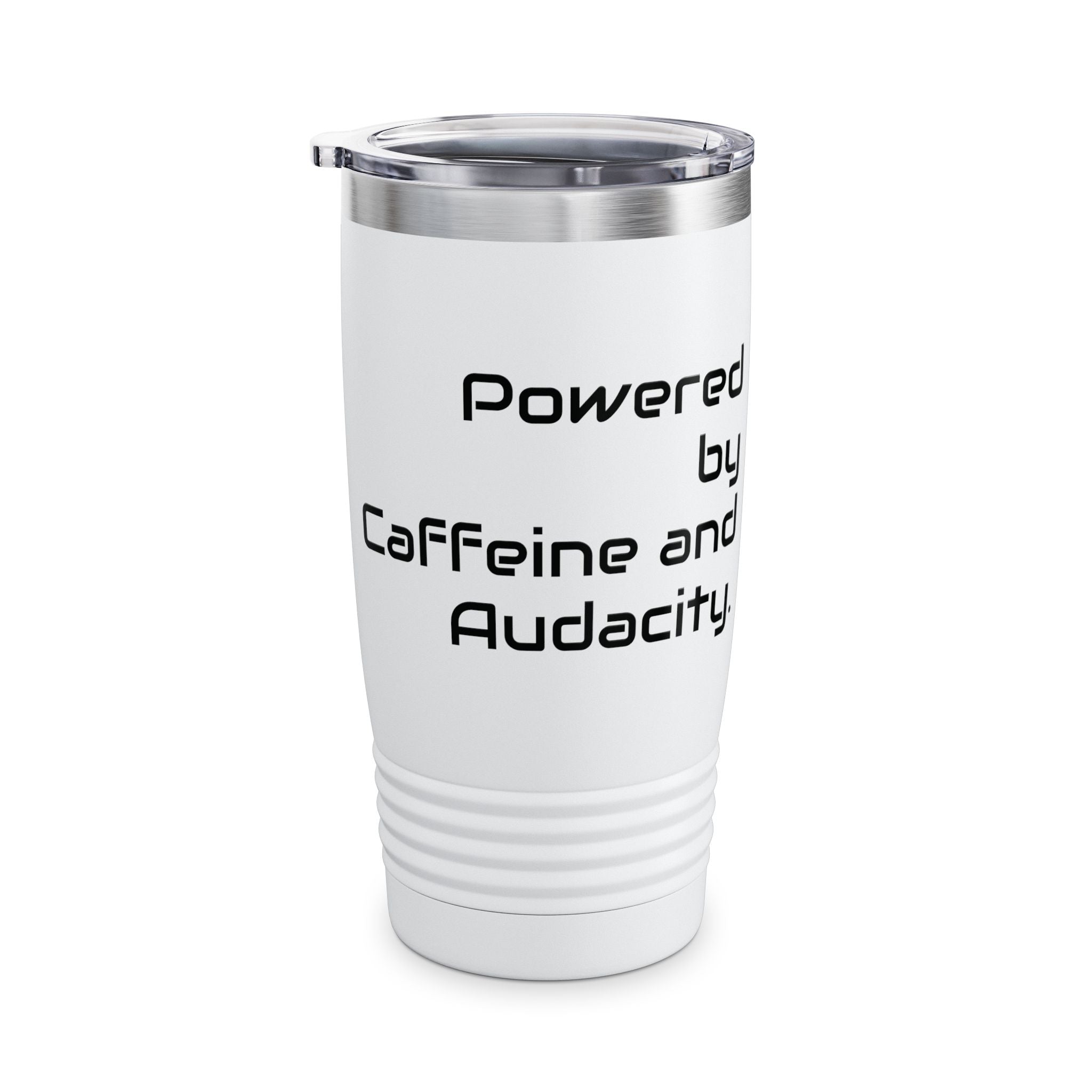 20oz Tumbler — Powered by Caffeine and Audacity Travel Mug