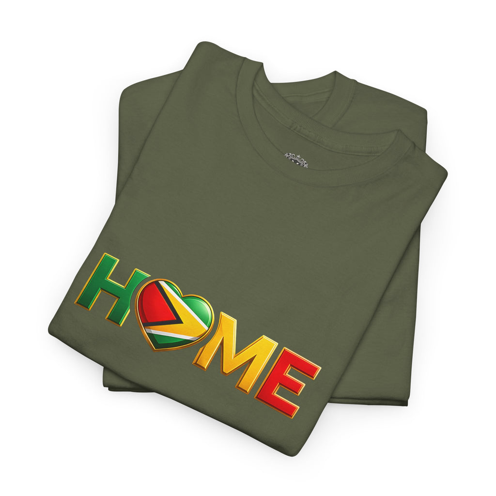 Heart Flag "HOME" Design — Guyanese Pride Tee