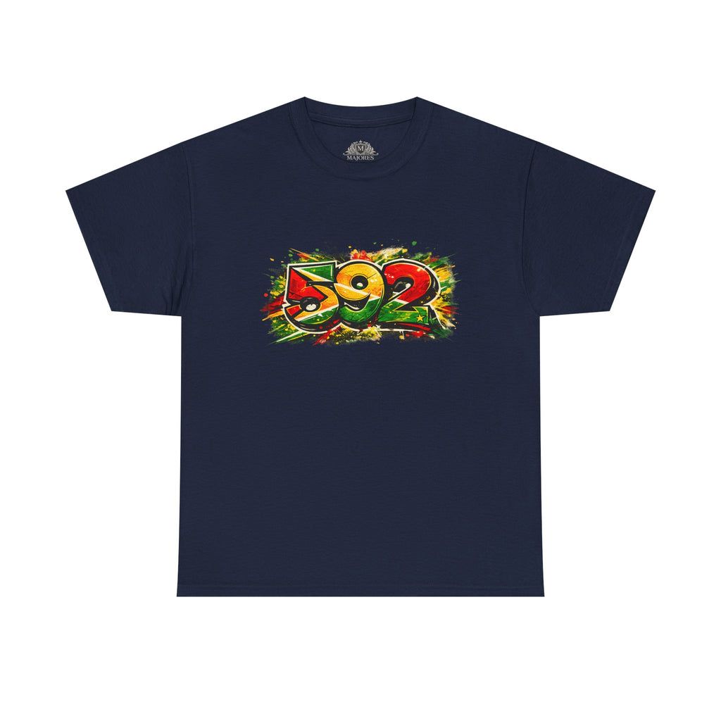 Guyana 592 Retro Street Art Tee — Vintage Area Code Pride