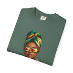 Afro Guyanese Woman Portrait with Headwrap & Sunglasses — Unisex Tee