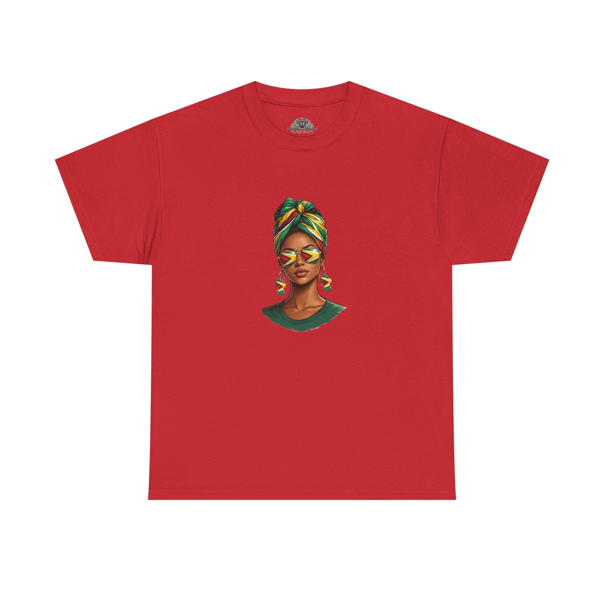 Afro Guyanese Headwrap Portrait T-Shirt — Afrocentric Art Tee