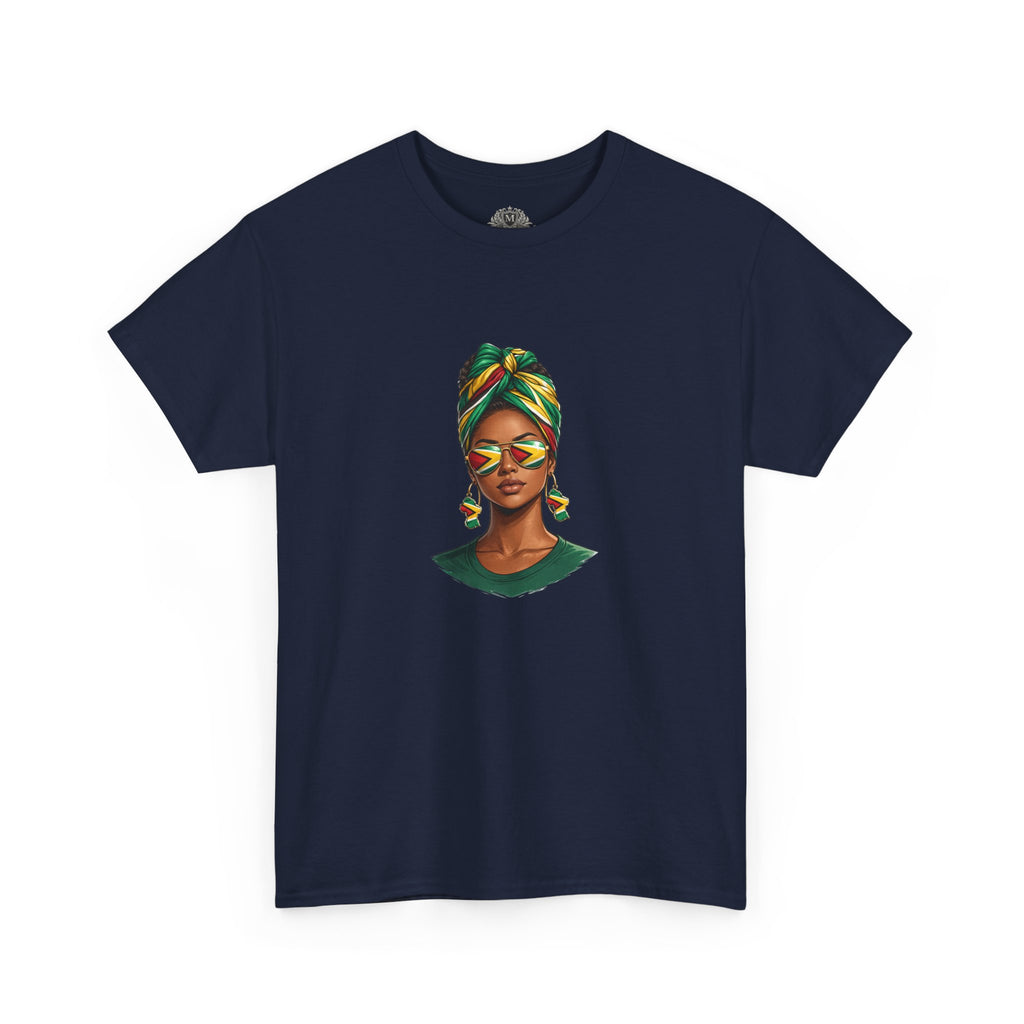 Afro Guyanese Headwrap Portrait T-Shirt — Afrocentric Art Tee
