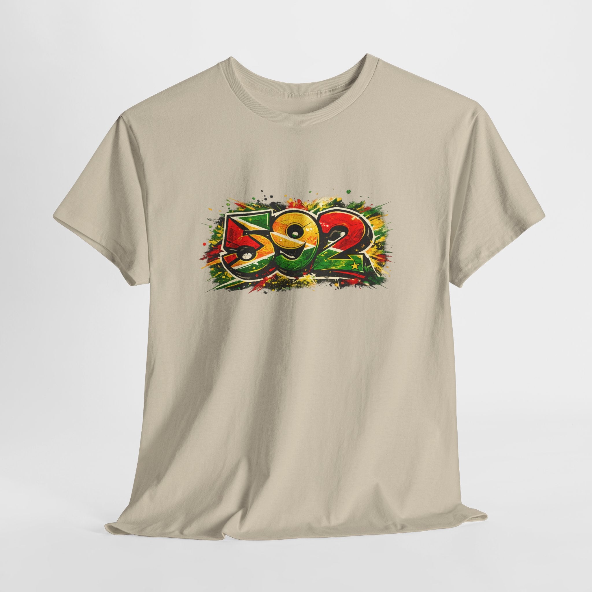 Guyana 592 Retro Street Art Tee — Vintage Area Code Pride
