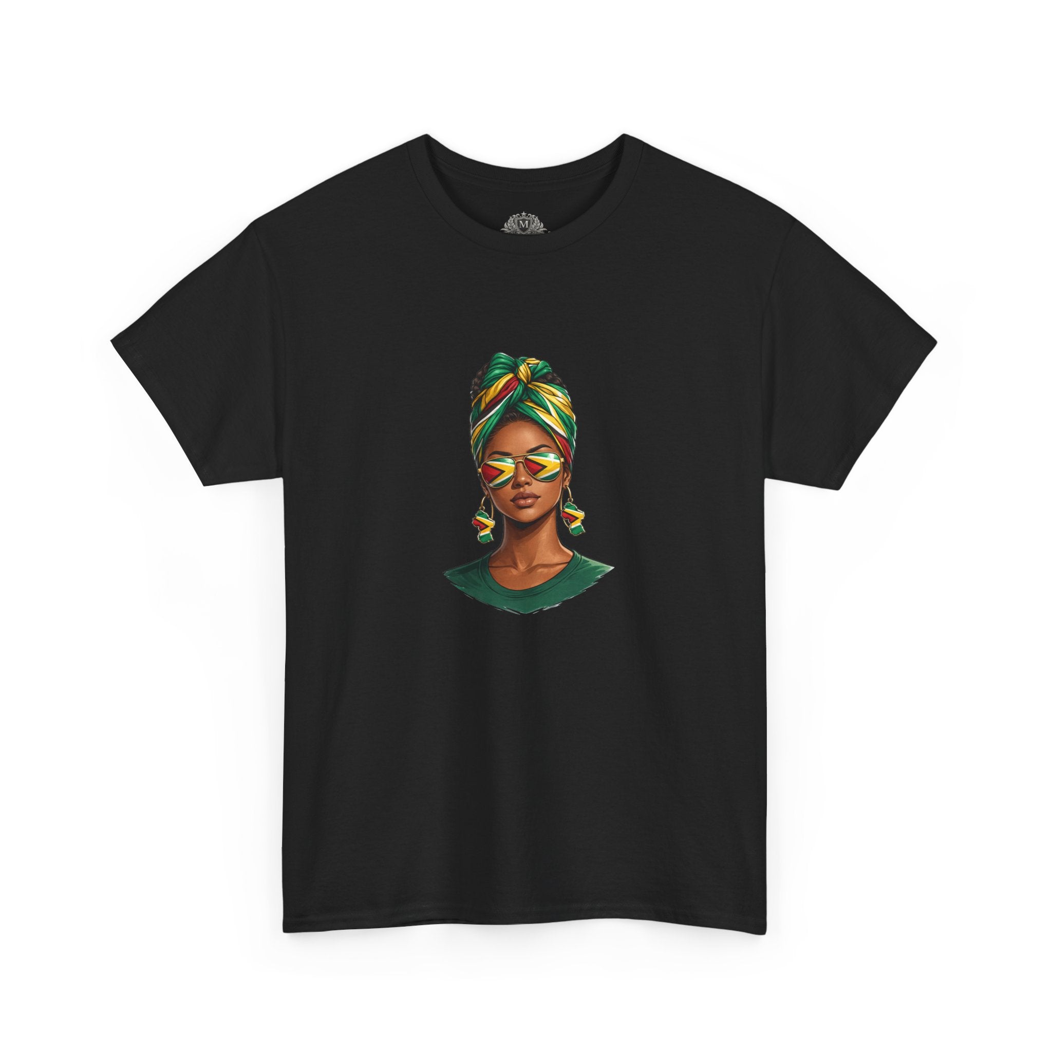 Afro Guyanese Headwrap Portrait T-Shirt — Afrocentric Art Tee