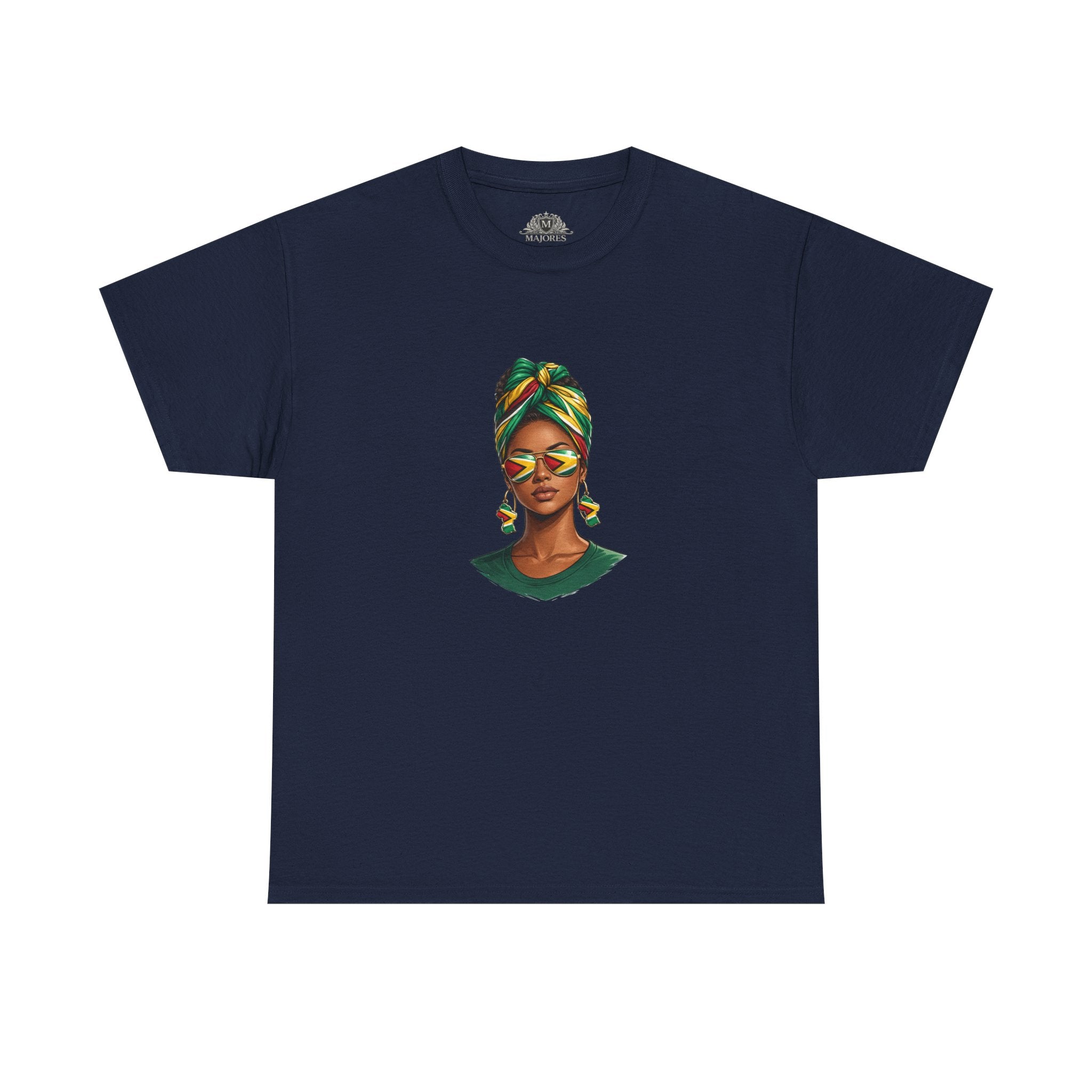 Afro Guyanese Headwrap Portrait T-Shirt — Afrocentric Art Tee