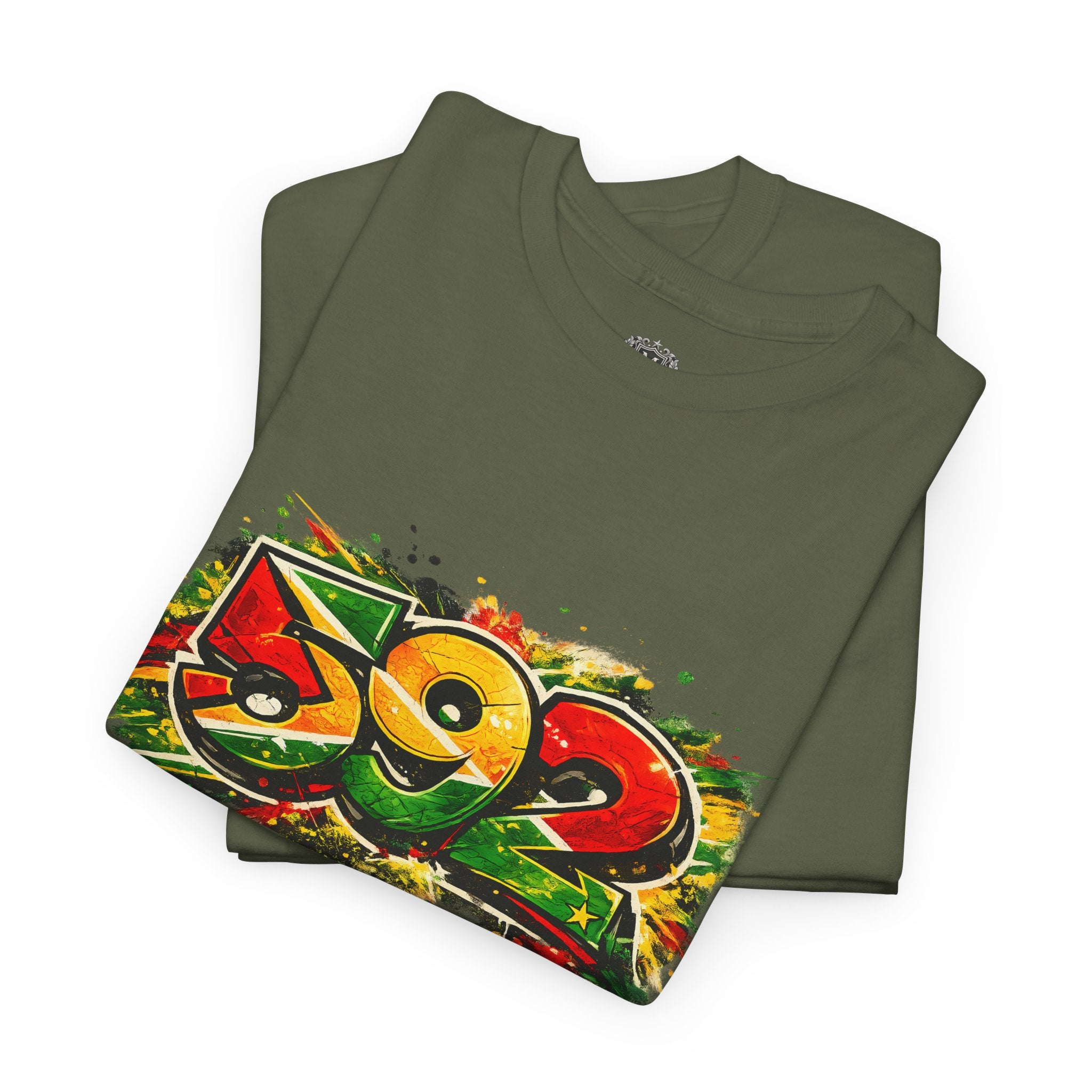 Guyana 592 Retro Street Art Tee — Vintage Area Code Pride