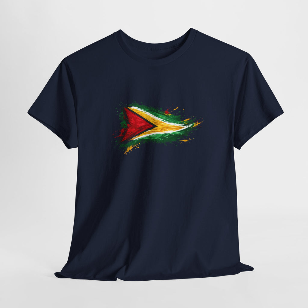 Guyana Flag Paint Splash T-Shirt — Patriotic Caribbean Tee