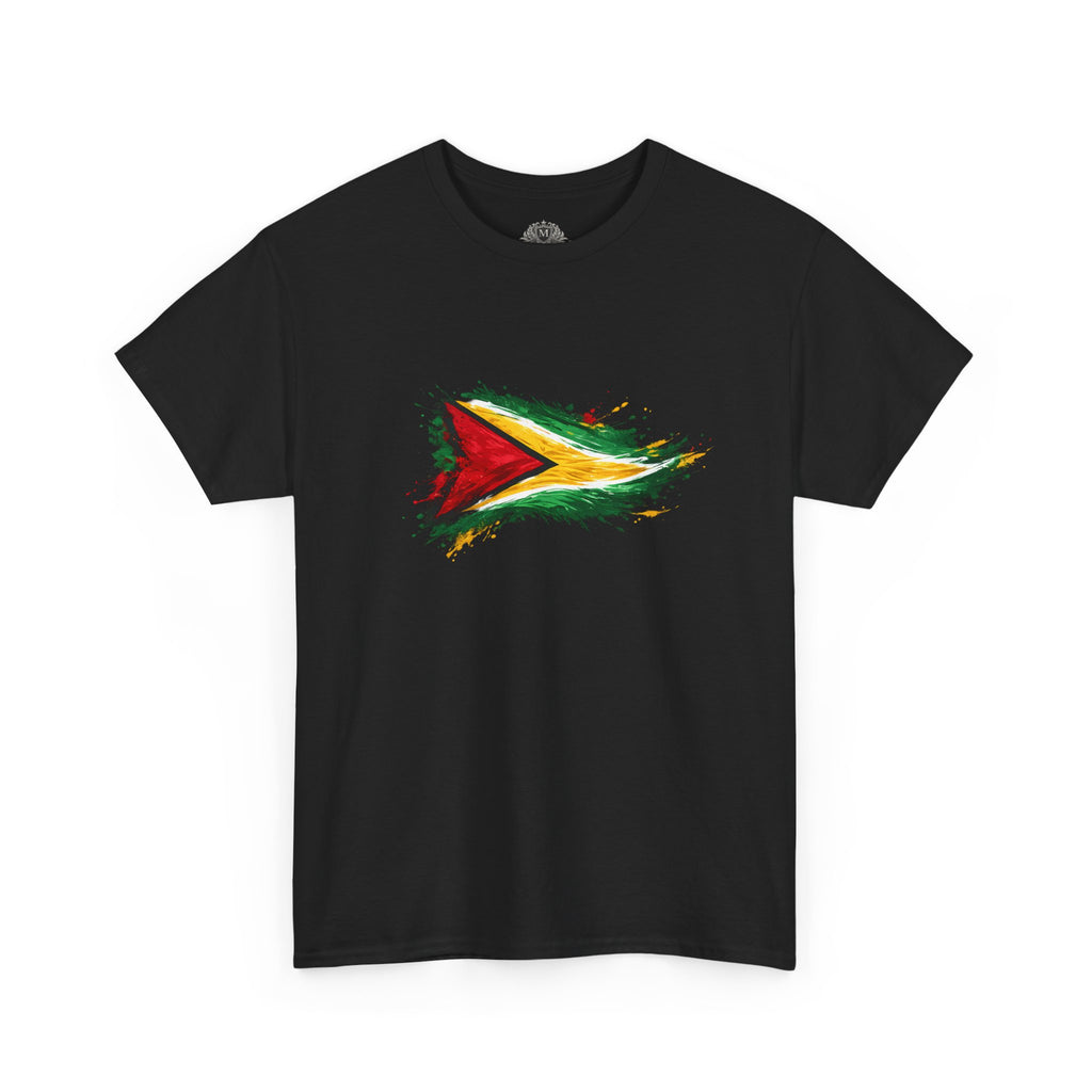 Guyana Flag Paint Splash T-Shirt — Patriotic Caribbean Tee