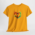 Sun Parakeet Heart Tee — Guyana Wildlife Tribute & Conservation Awareness