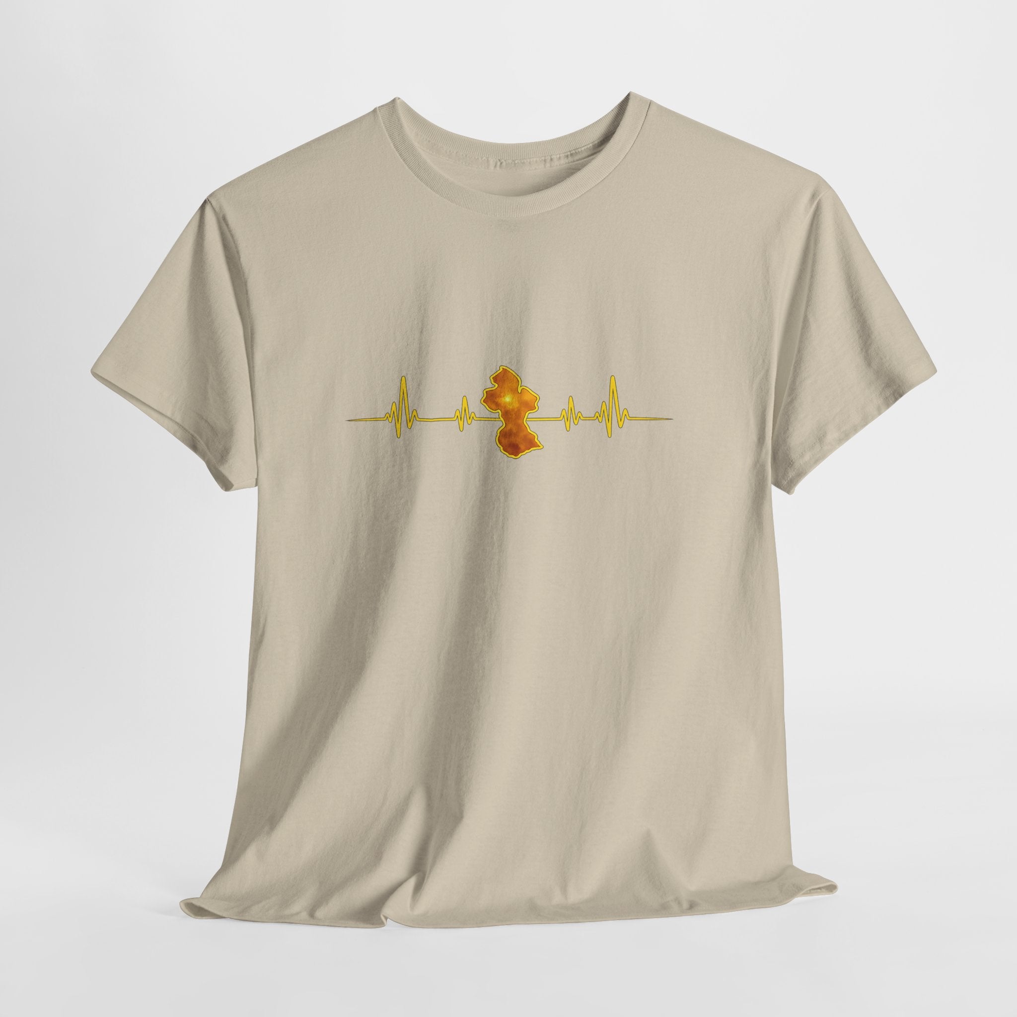 Guyana Heartbeat T-Shirt — ECG Map of Guyana Pride Tee