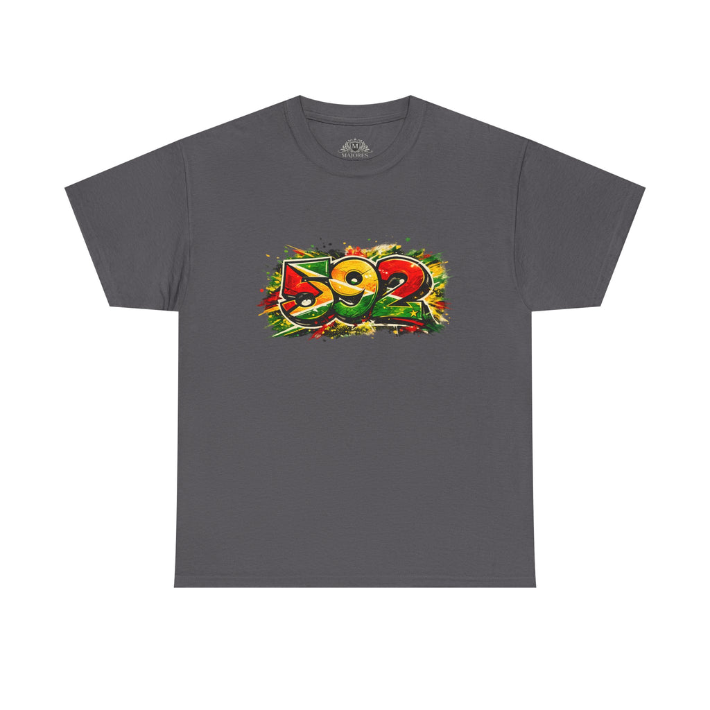 Guyana 592 Retro Street Art Tee — Vintage Area Code Pride