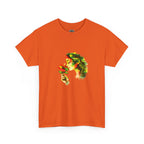 Guyana Hibiscus Tee — Woman Smelling Flower
