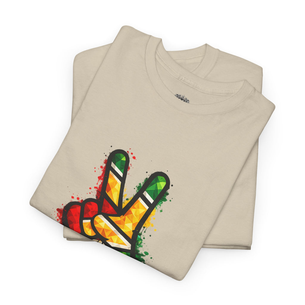 Guyana Flag Peace Sign T-Shirt — Hope & Unity Tee