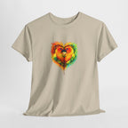 Sun Parakeet Heart Tee — Guyana Wildlife Tribute & Conservation Awareness