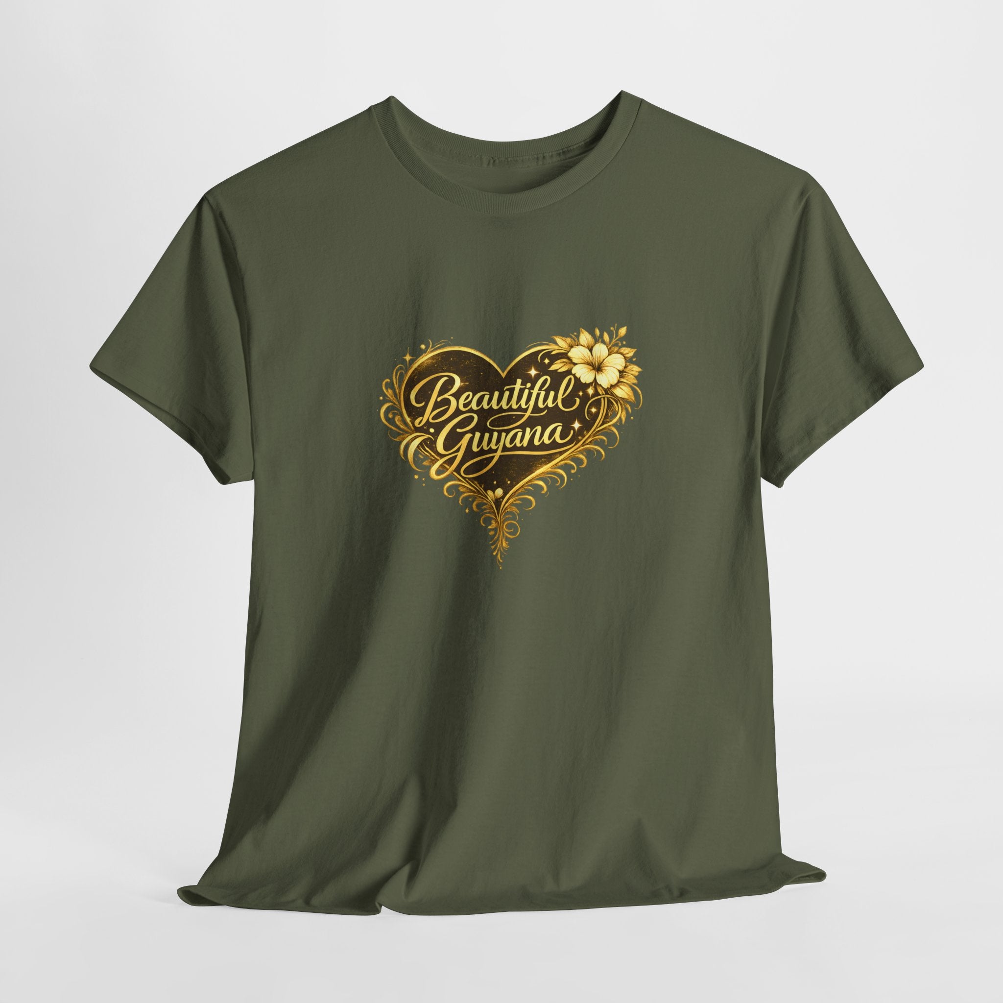 Beautiful Guyana Floral Heart Tee