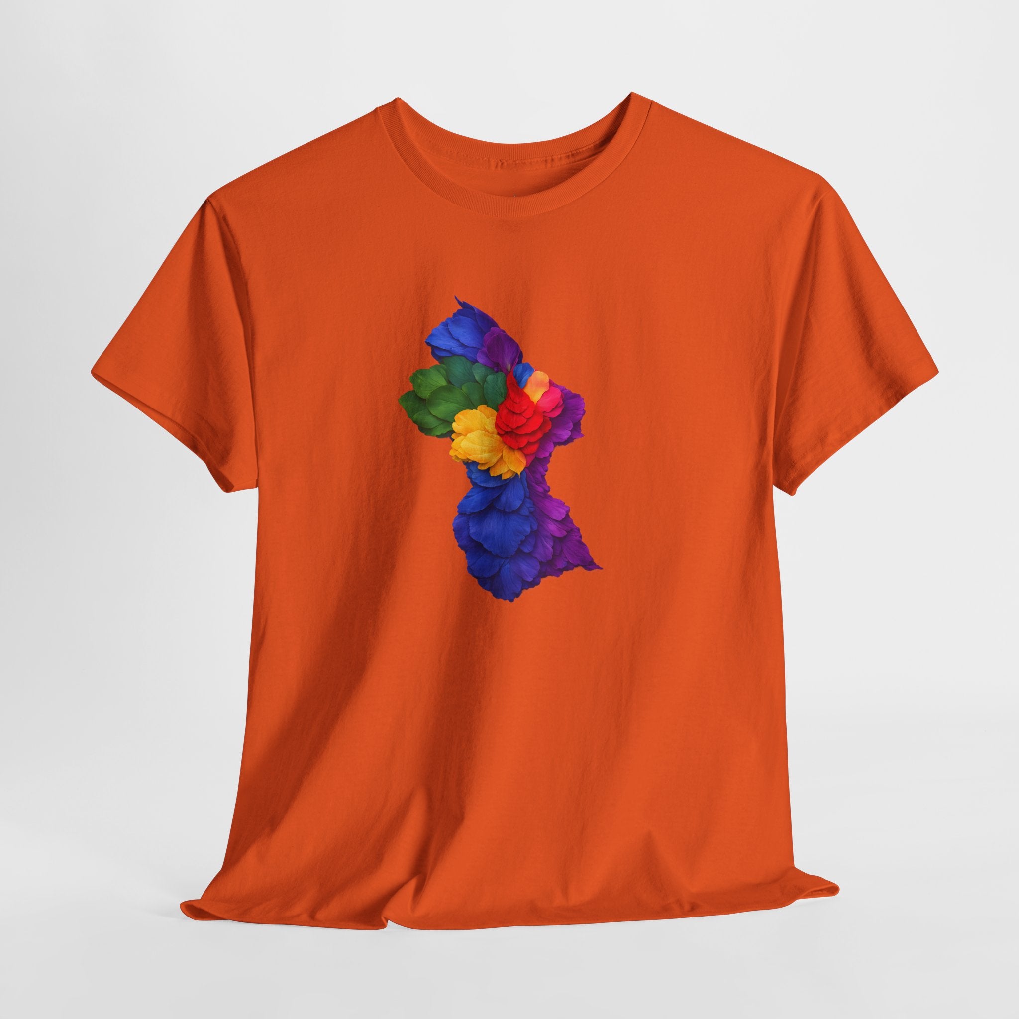Guyana Floral Map T-Shirt — Colorful Petal Map Tee