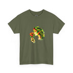 Guyana Hibiscus Tee — Woman Smelling Flower