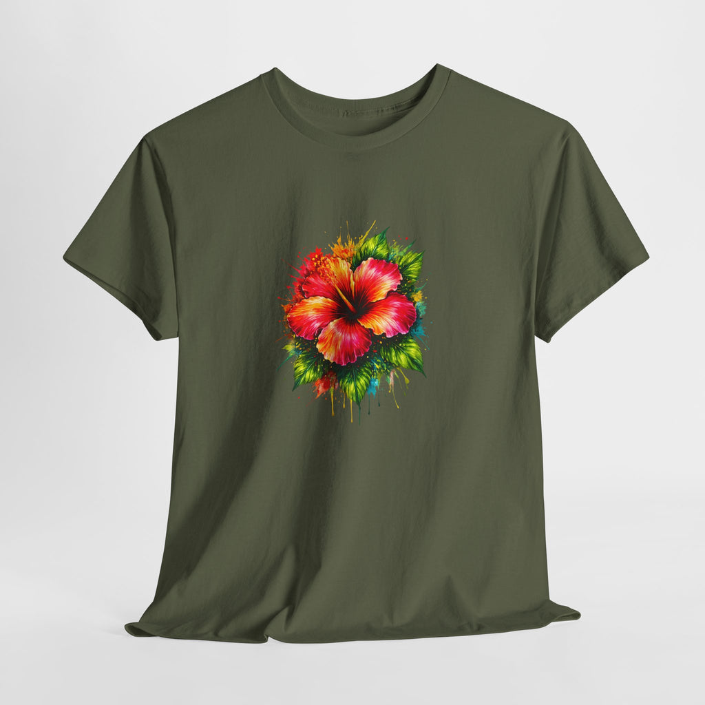 Hibiscus Watercolor Tee — Tropical Flower Graphic T-Shirt