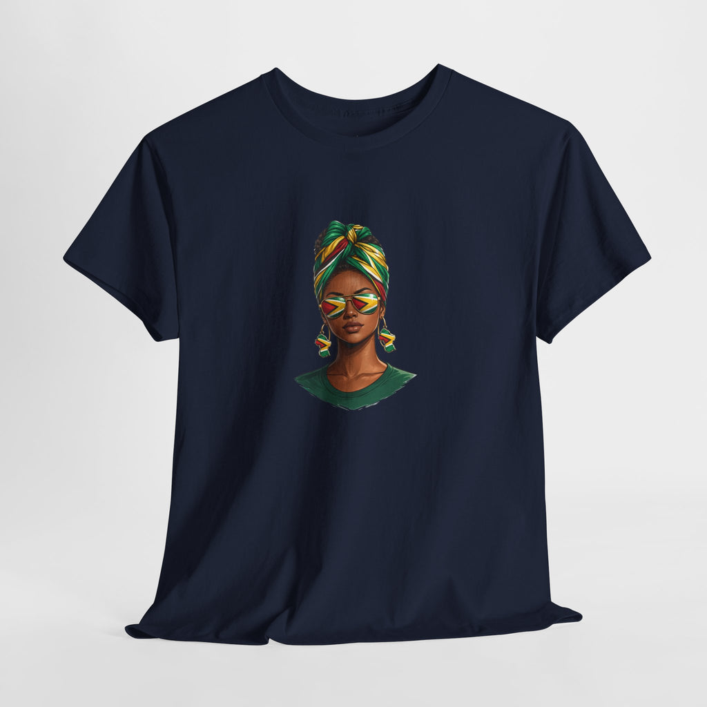 Afro Guyanese Headwrap Portrait T-Shirt — Afrocentric Art Tee