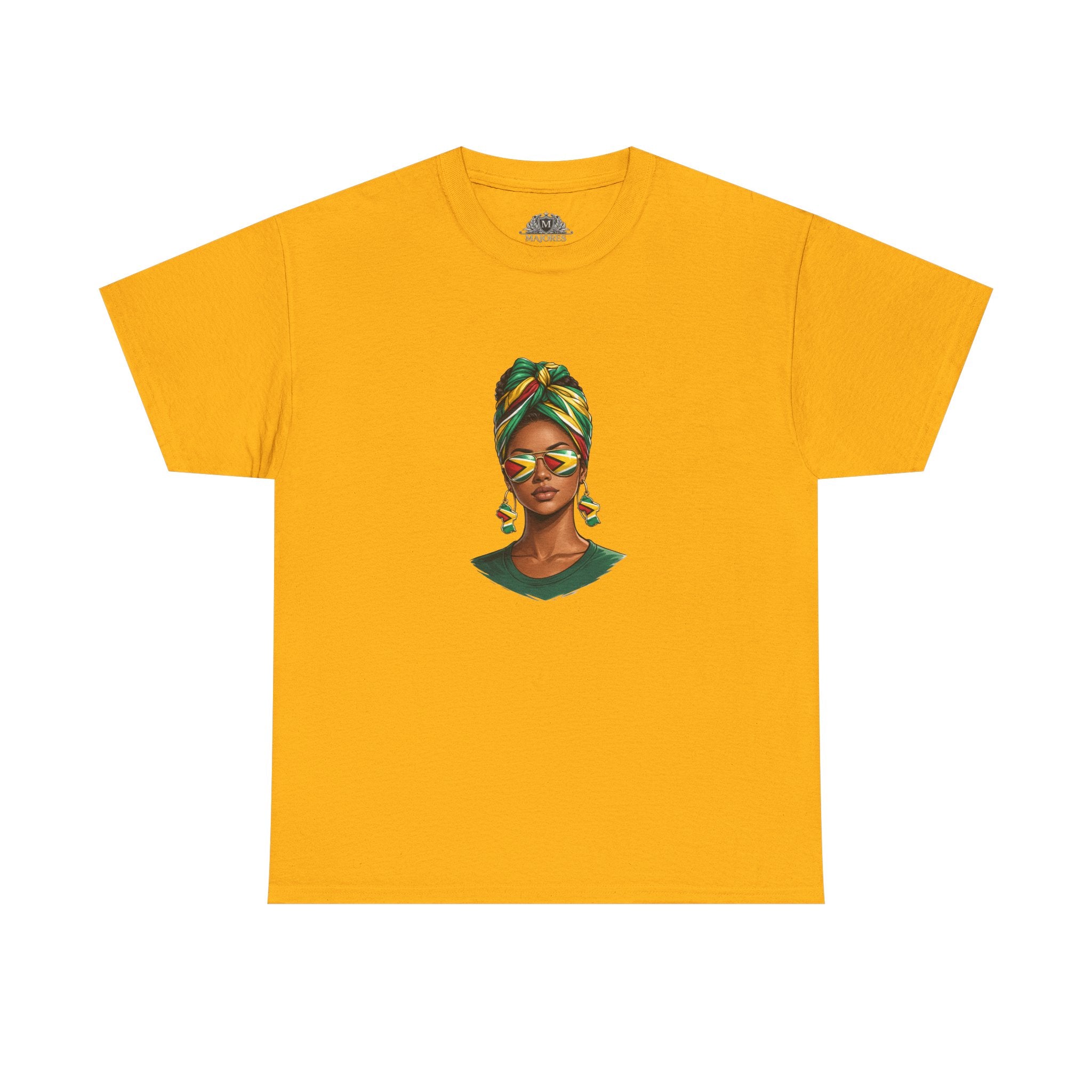Afro Guyanese Headwrap Portrait T-Shirt — Afrocentric Art Tee