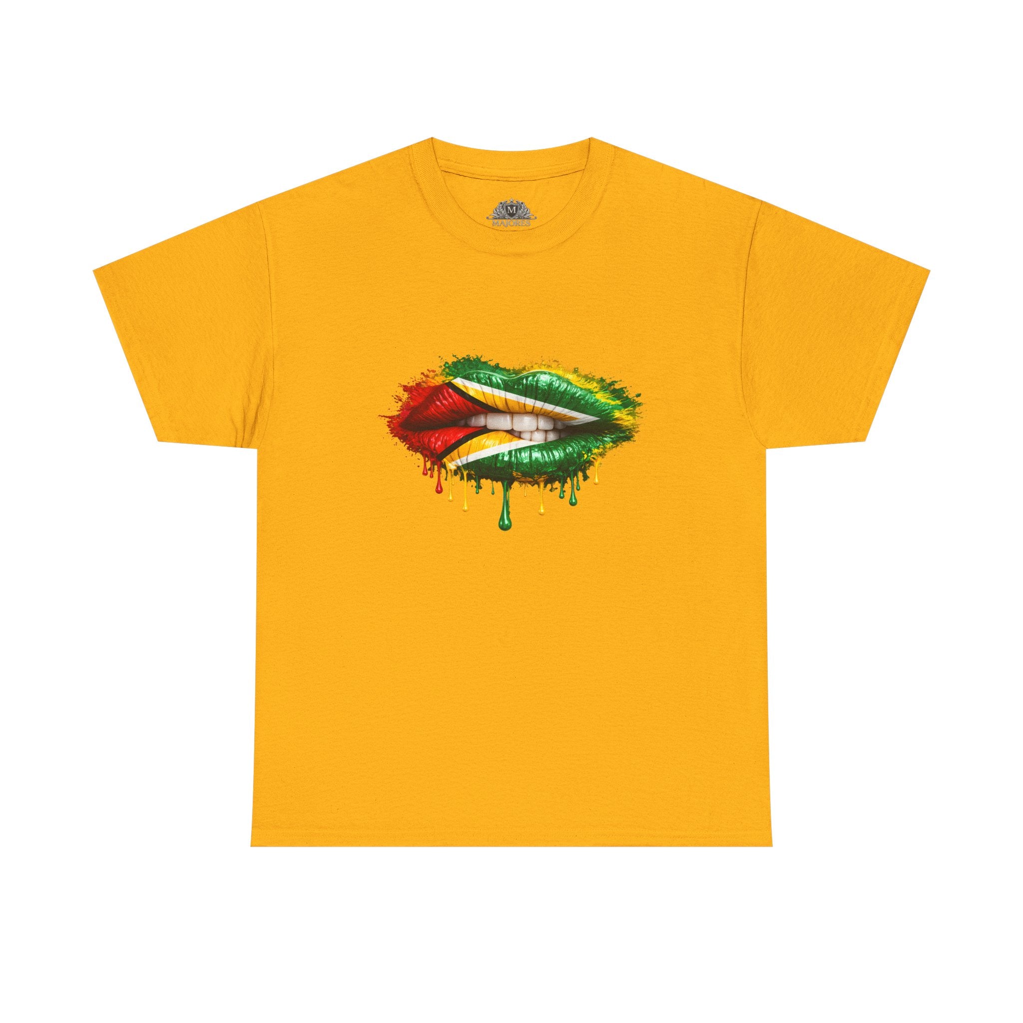 Guyana Flag Lip Oil Painting Graphic Tee
