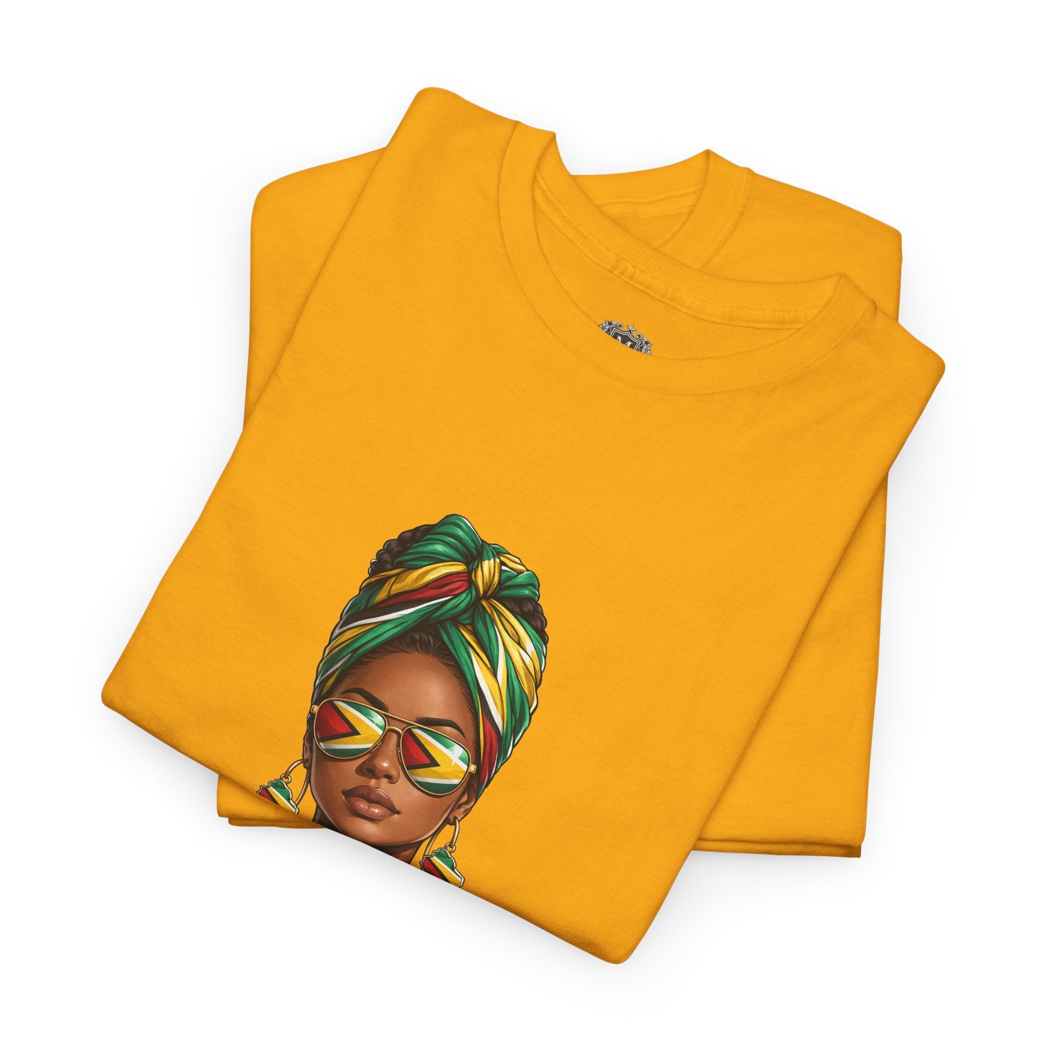 Afro Guyanese Headwrap Portrait T-Shirt — Afrocentric Art Tee