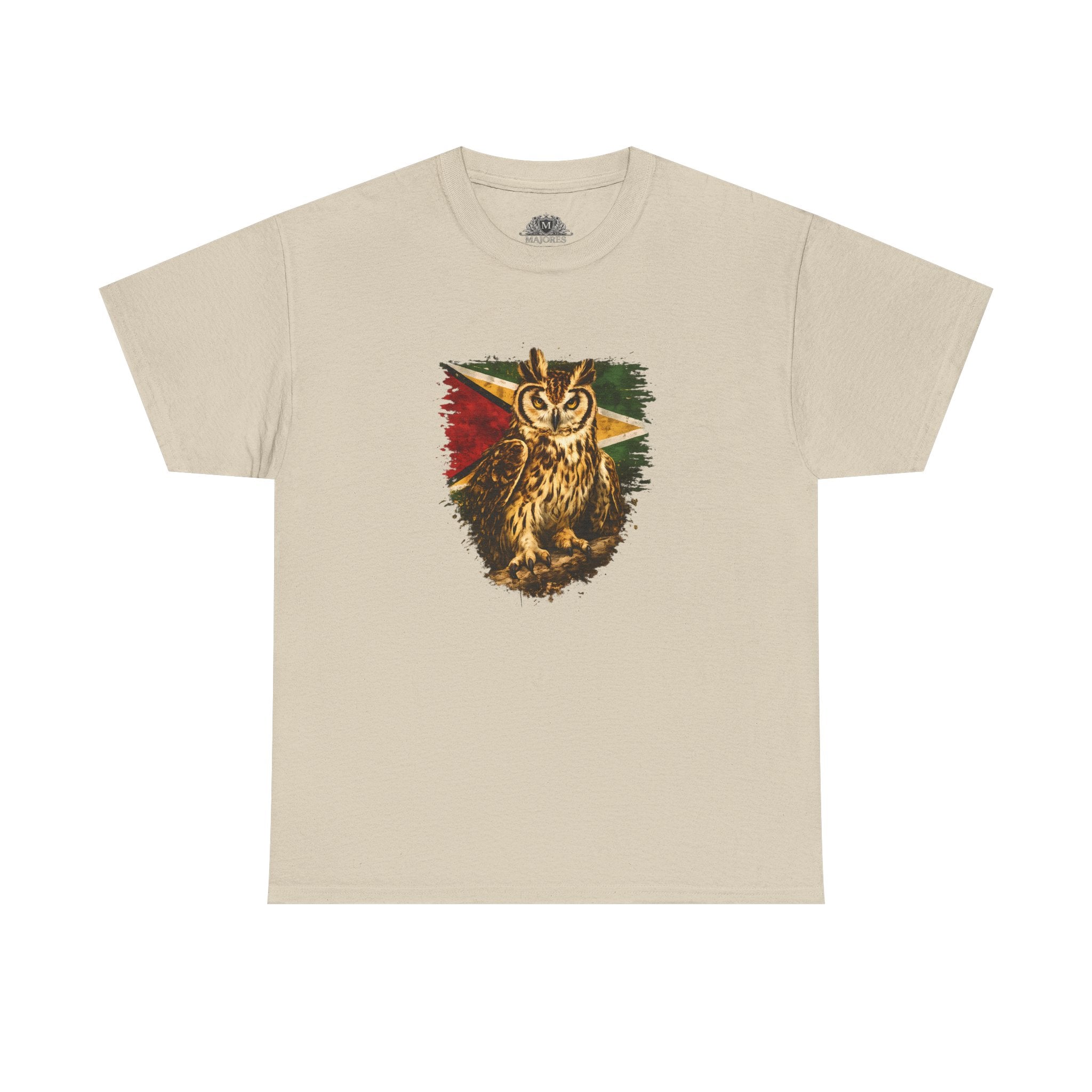 Hunter of the Night - Stripe Owl with Guyana Flag T‑Shirt