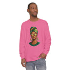 Afro Guyanese Woman Portrait — "Her Presence Does the Talking" Long Sleeve Tee