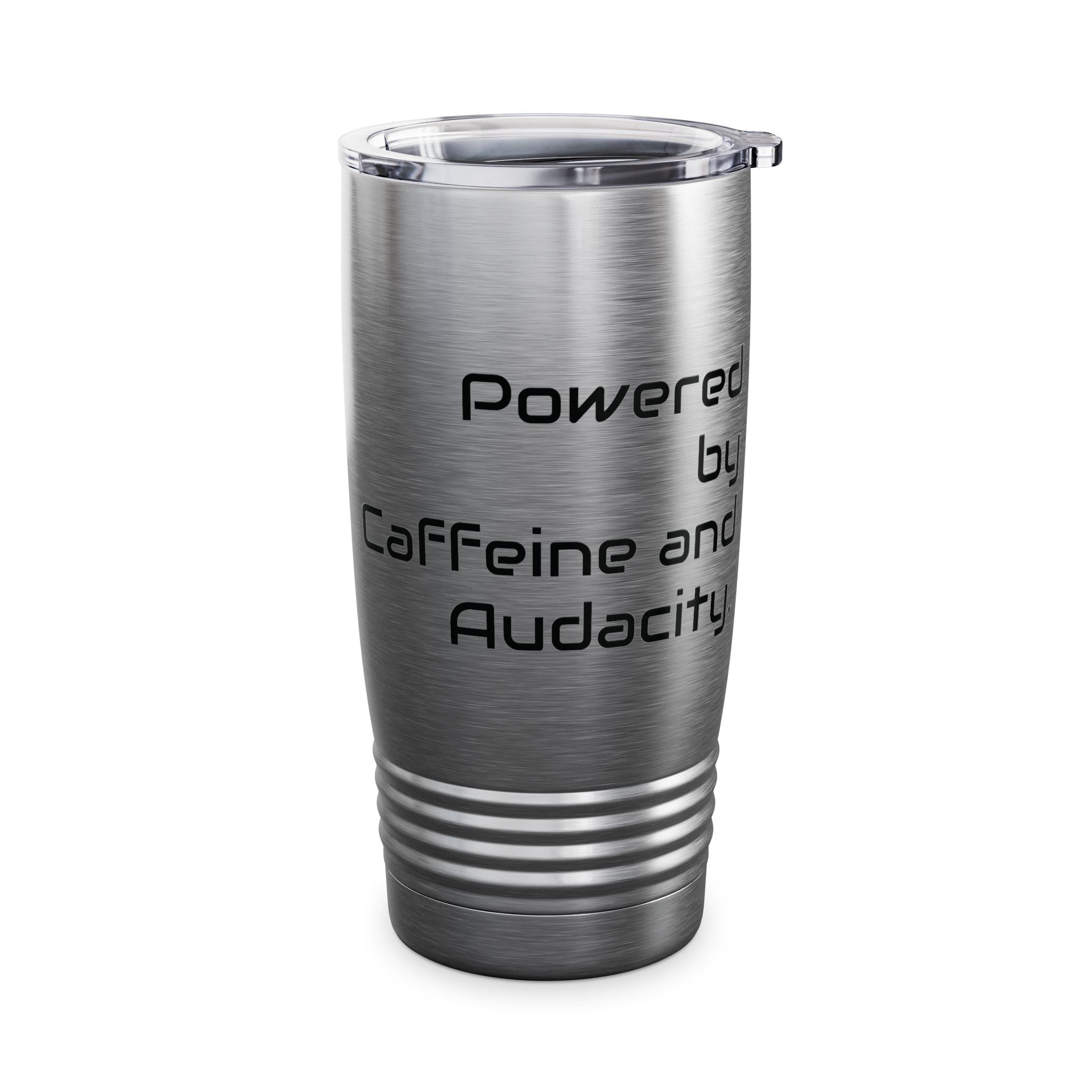 20oz Tumbler — Powered by Caffeine and Audacity Travel Mug