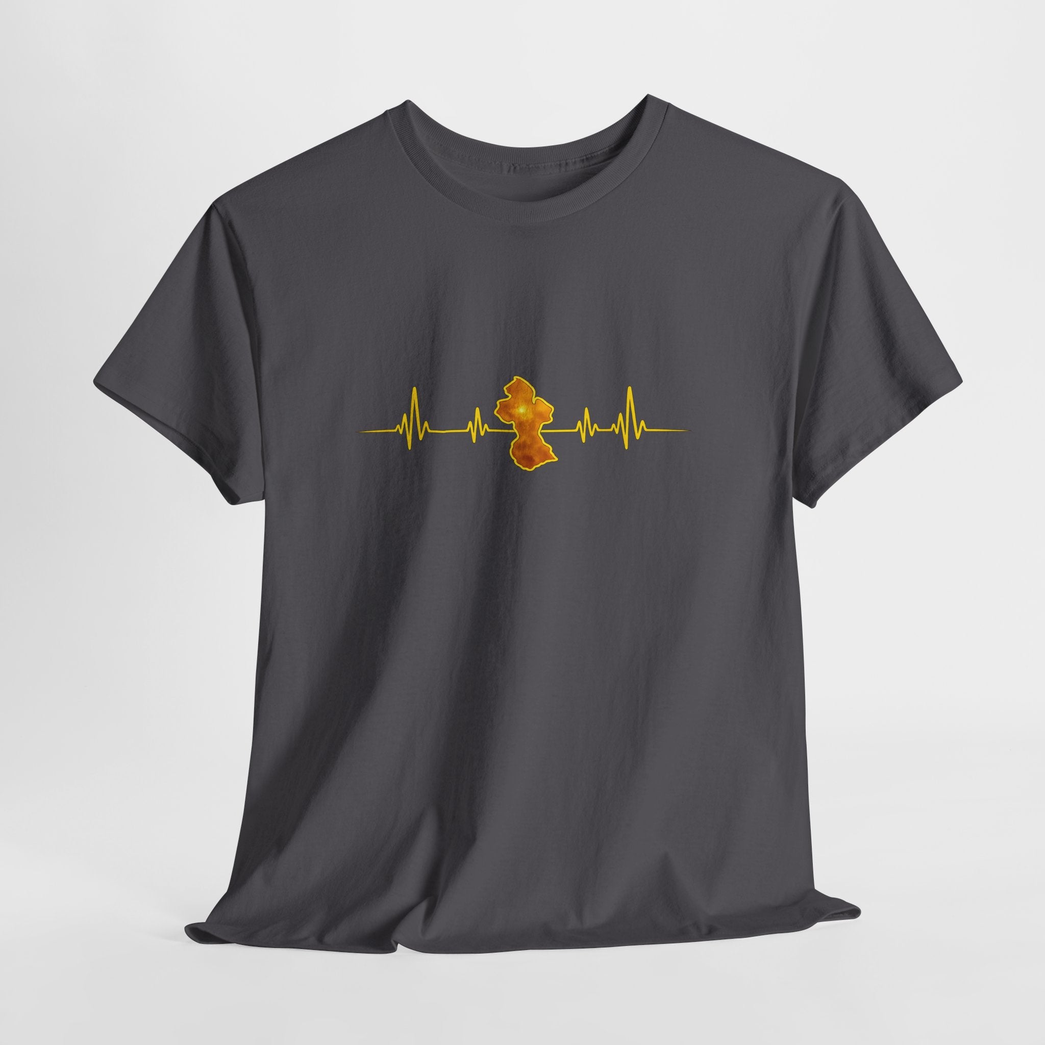 Guyana Heartbeat T-Shirt — ECG Map of Guyana Pride Tee