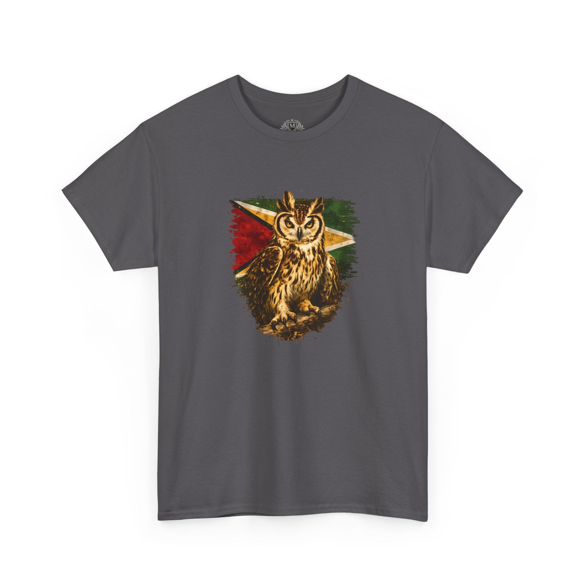 Hunter of the Night - Stripe Owl with Guyana Flag T‑Shirt