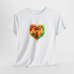 Sun Parakeet Heart Tee — Guyana Wildlife Tribute & Conservation Awareness