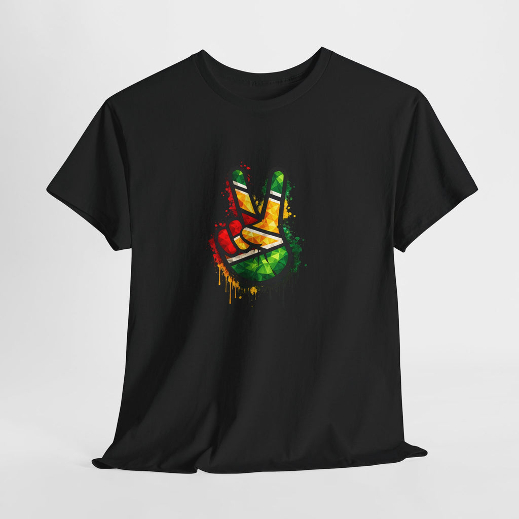 Guyana Flag Peace Sign T-Shirt — Hope & Unity Tee