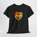 Sun Parakeet Heart Tee — Guyana Wildlife Tribute & Conservation Awareness