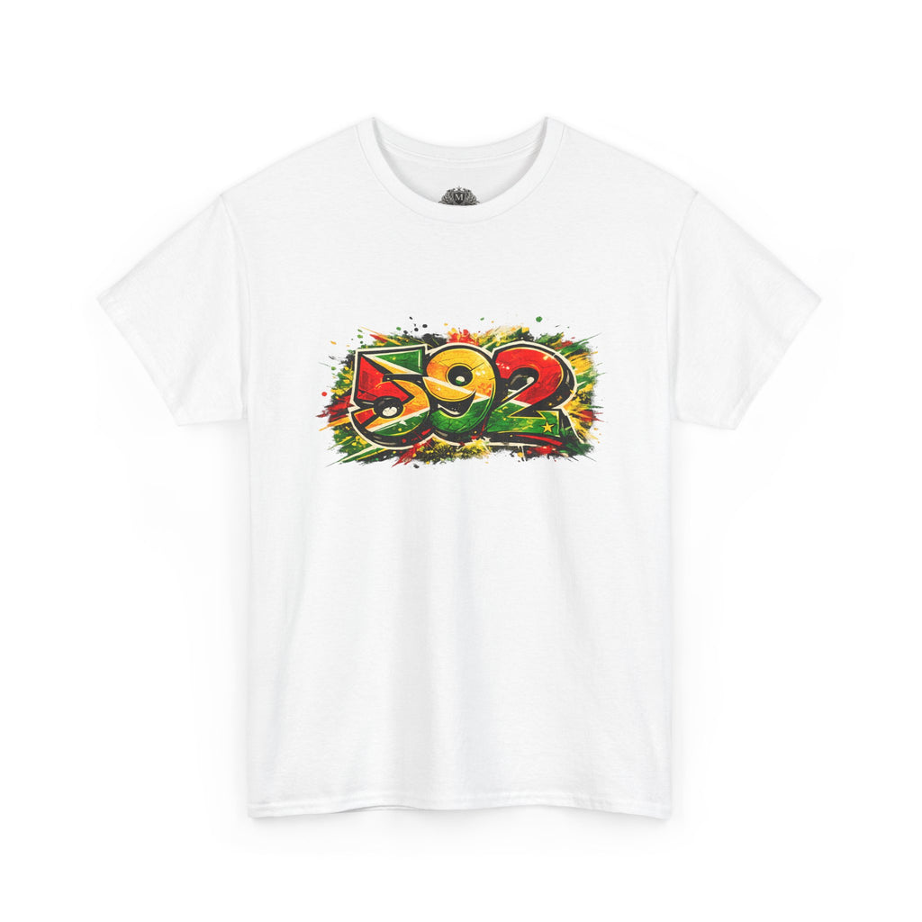 Guyana 592 Retro Street Art Tee — Vintage Area Code Pride