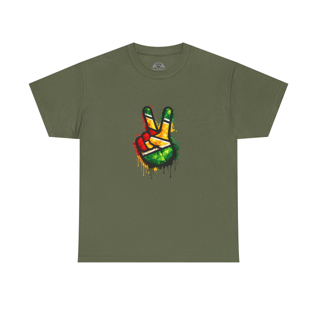 Guyana Flag Peace Sign T-Shirt — Hope & Unity Tee