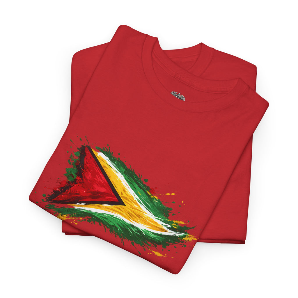 Guyana Flag Paint Splash T-Shirt — Patriotic Caribbean Tee