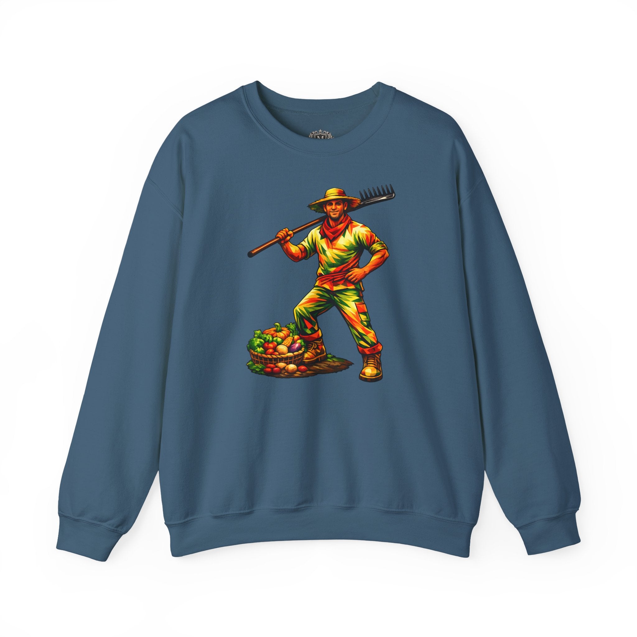 Farmer With Rake Crewneck Sweatshirt — Honoring Our Growers