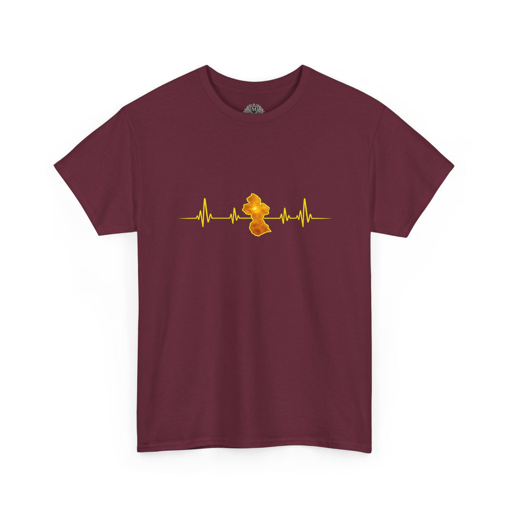 Guyana Heartbeat T-Shirt — ECG Map of Guyana Pride Tee