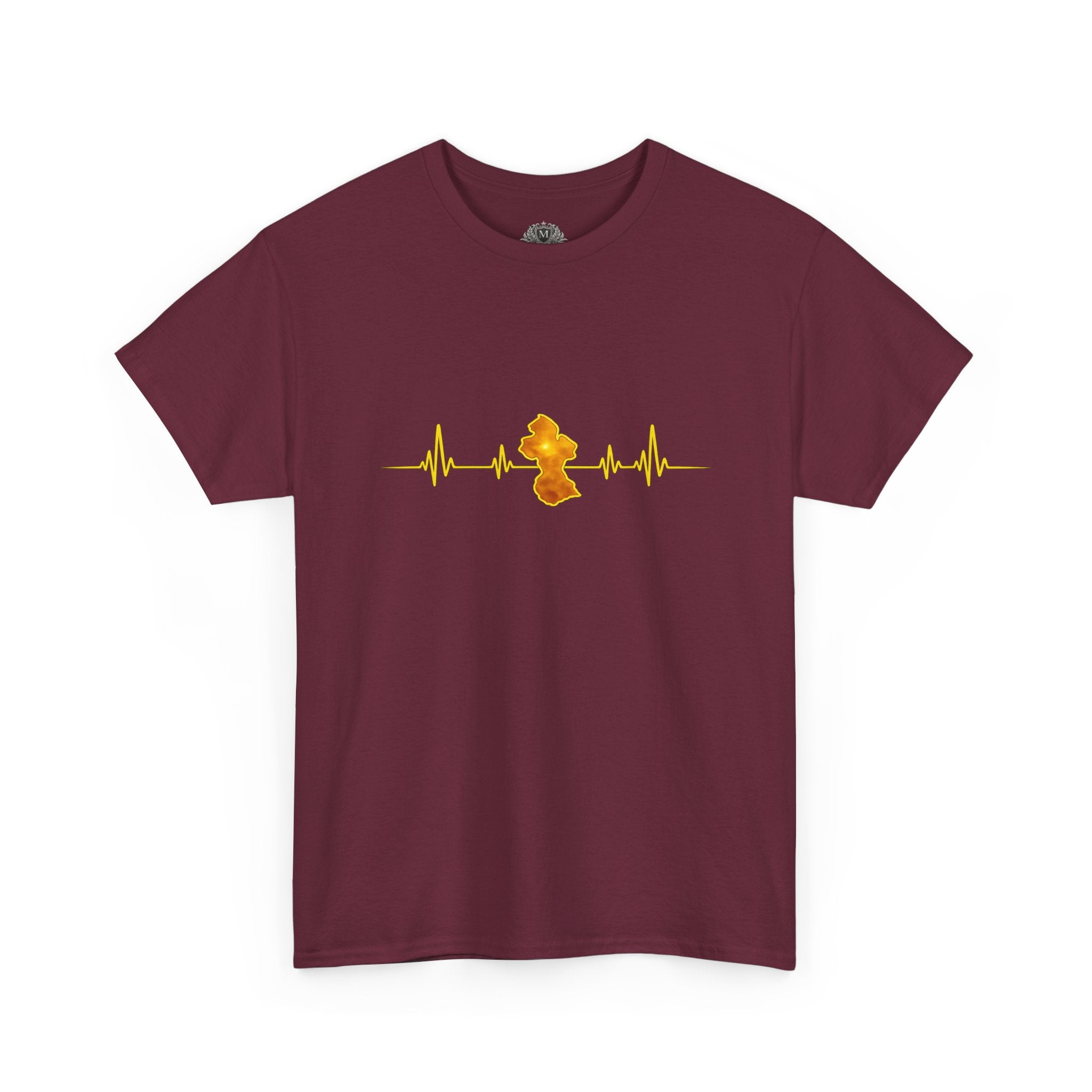 Guyana Heartbeat T-Shirt — ECG Map of Guyana Pride Tee