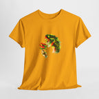 Guyana Hibiscus Tee — Woman Smelling Flower