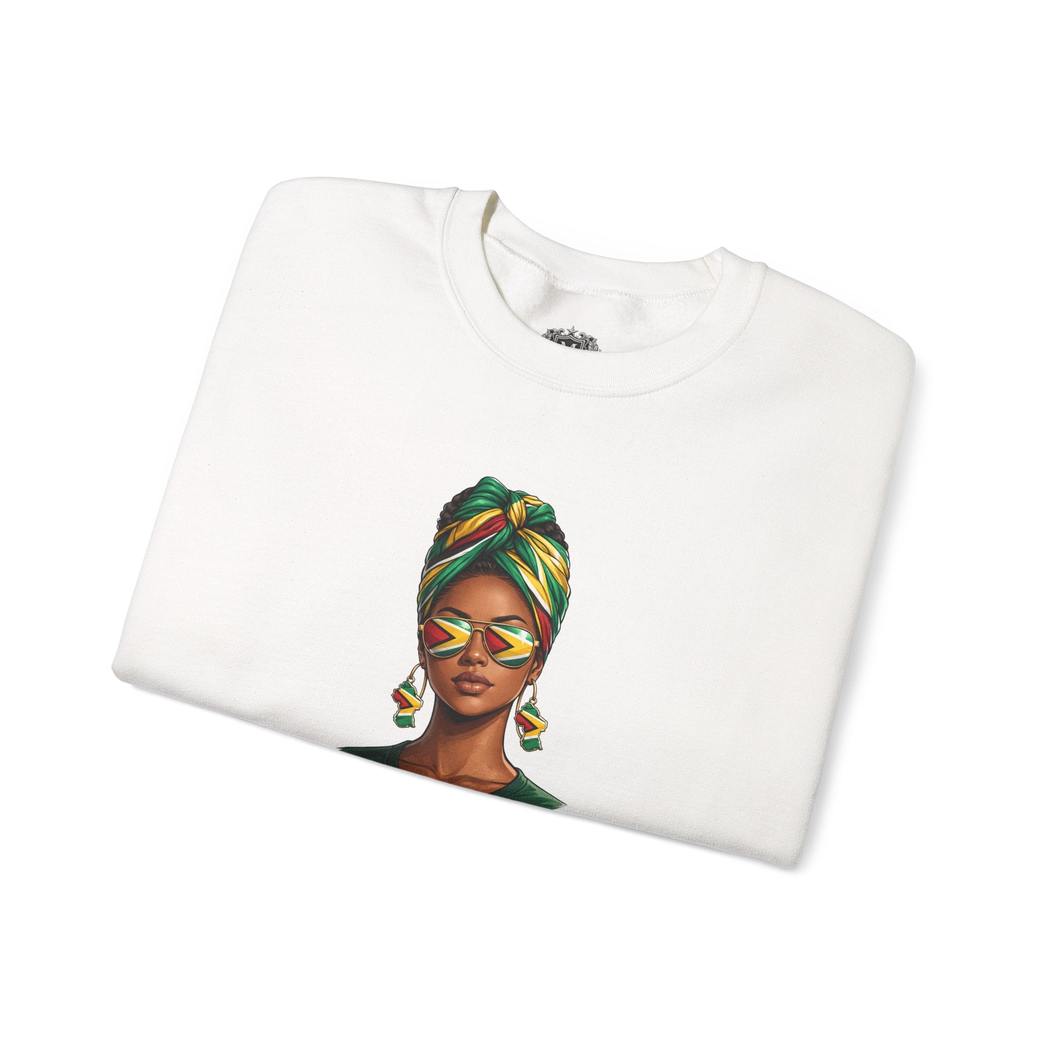Afro Guyanese Headwrap Portrait Crewneck Sweatshirt