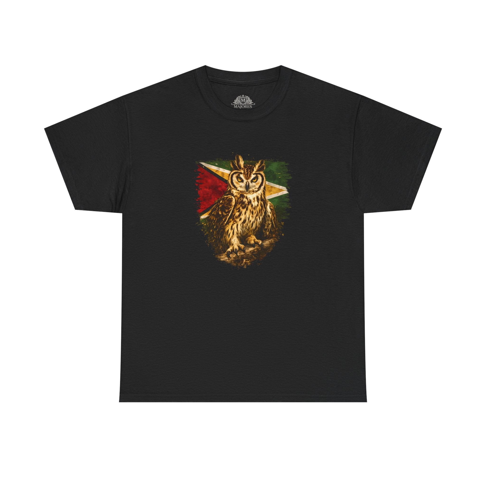 Hunter of the Night - Stripe Owl with Guyana Flag T‑Shirt