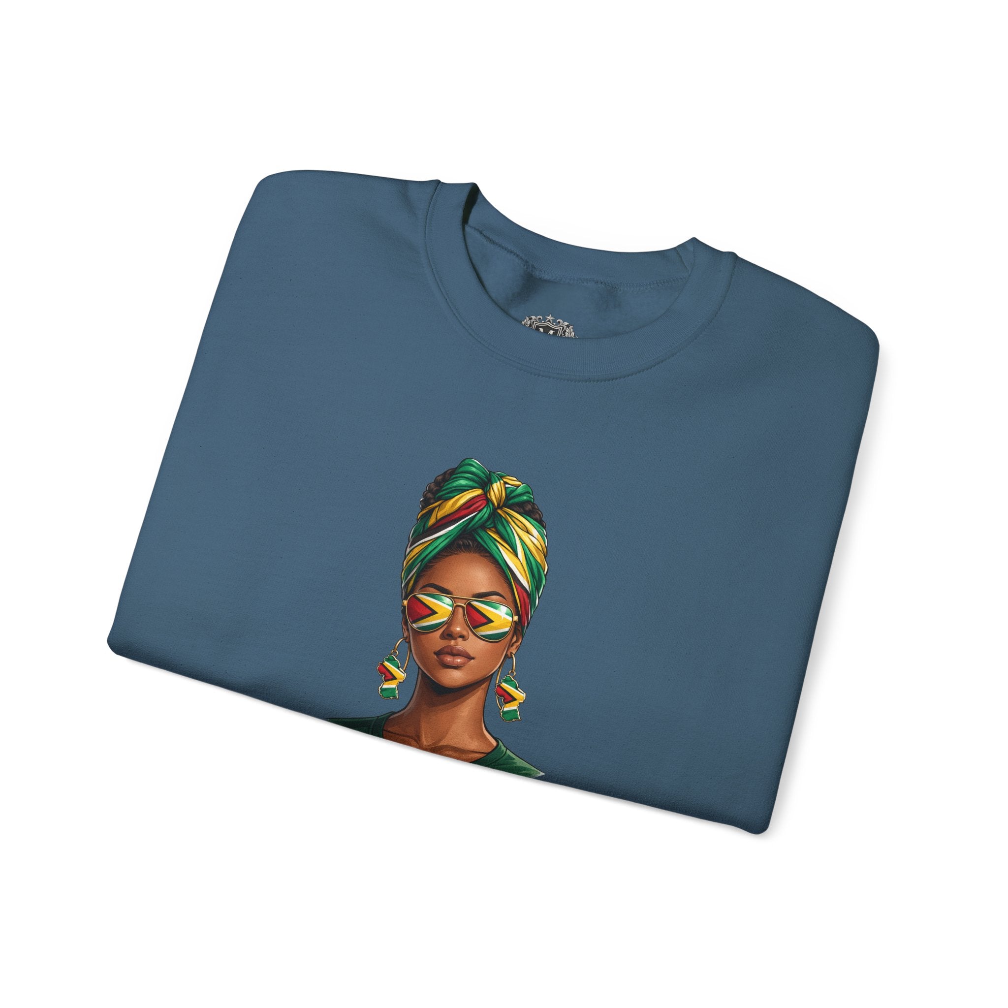 Afro Guyanese Headwrap Portrait Crewneck Sweatshirt